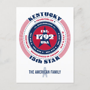 Carte Postale Kentucky, Frankfort, KY, Patriotique, Monogramme