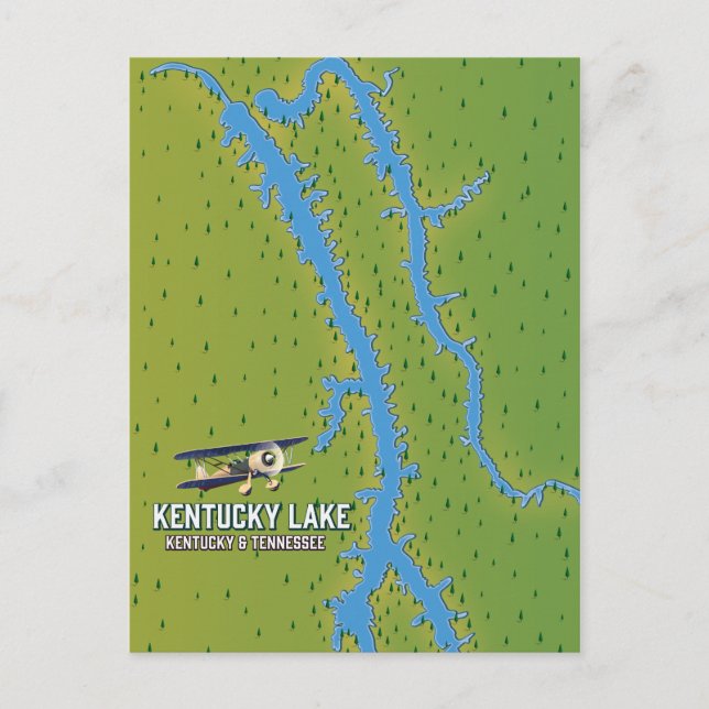 Carte Postale Kentucky Lake USA MAp (Devant)