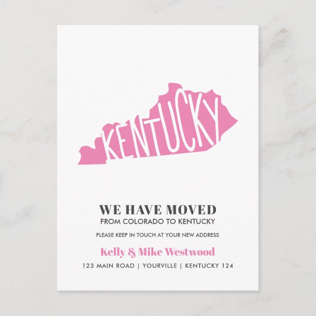 Carte Postale KENTUCKY Nous avons déménagé Nouvelle adresse Nouv (Devant)