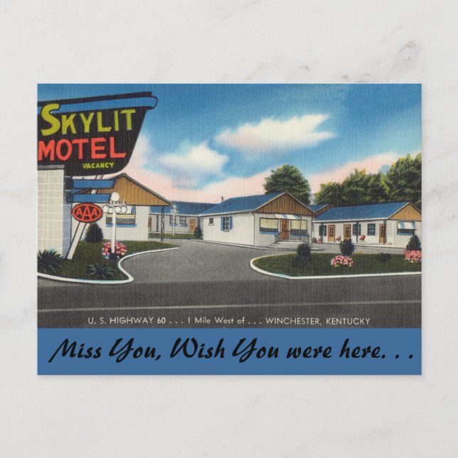 Carte Postale Kentucky, Skylit Motel, Winchester (Devant)