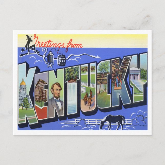 Carte postale Kentucky Vintage Big Letters (Devant)