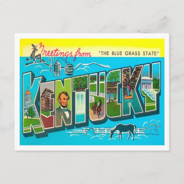 Carte postale Kentucky Vintage Big Letters (Devant)