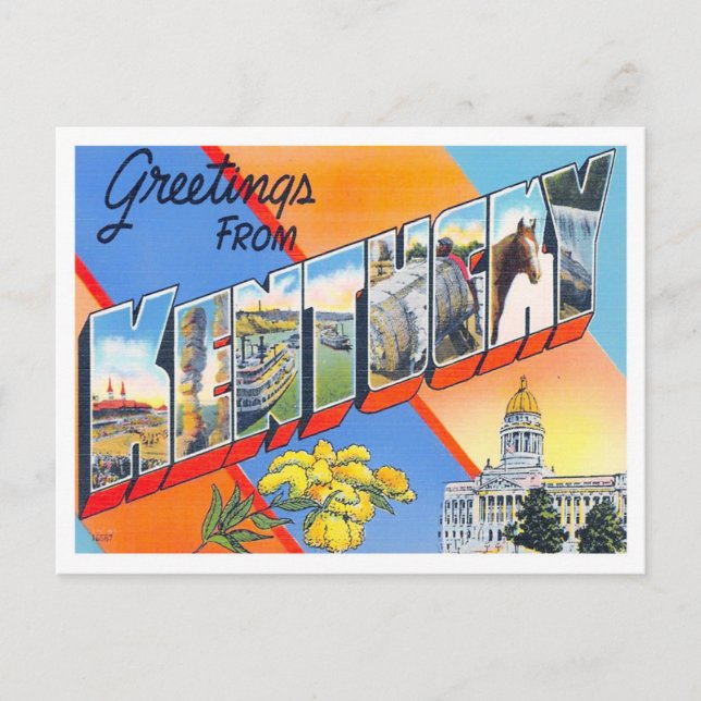 Carte postale Kentucky Vintage Big Letters (Devant)