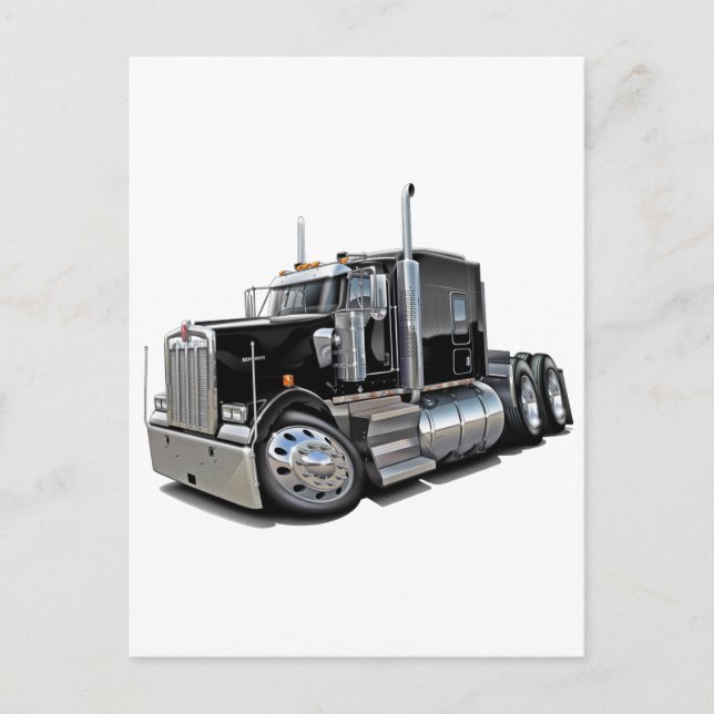 Carte Postale Kenworth w900 Black Truck (Devant)