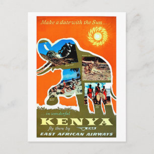Carte Postale Kenya, Afrique, faire un rendez-vous avec le solei