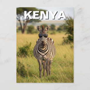 Carte Postale Kenya Masai Mara Zebra avec lunettes de soleil