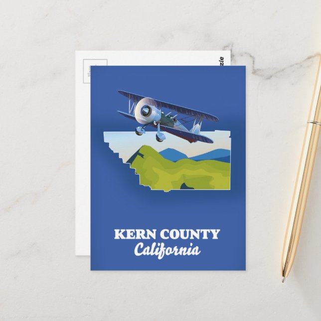 Carte Postale Kern Comté de Californie (Devant/Arrière en situation)