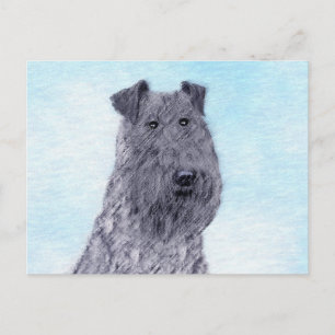 Carte Postale Kerry Blue Terrier peinture mignonne Chien d'origi