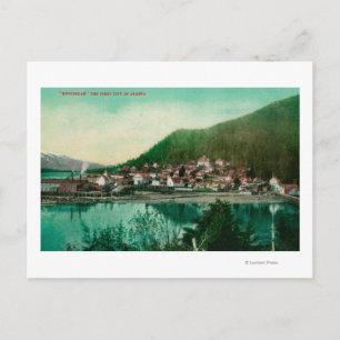 Carte Postale Ketchikan, Alaska Town View - Première ville en Al