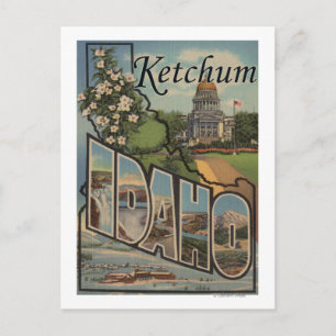 Carte Postale Ketchum, Idaho - Scènes de grandes lettres