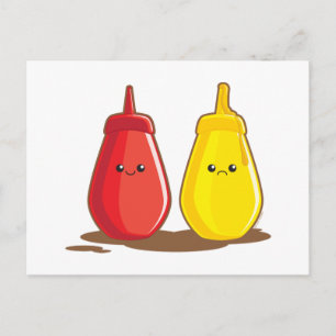 Carte Postale Ketchup et moutarde