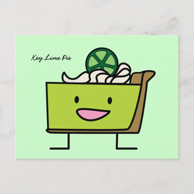 Carte Postale Key Lime Pie citron aigre tarte dessert tranche gr (Devant)