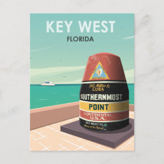Carte Postale Key West Florida Mile Zero Vintage voyage
