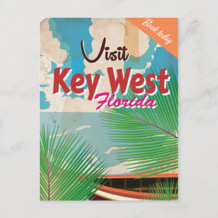 Carte Postale Key West, Floride Affiche de voyage vintage