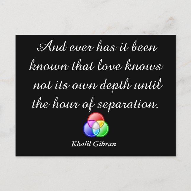 Carte Postale Khalil Gibran - citation (Devant)