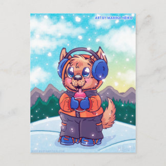 Carte postale Kiba's Snowy Day