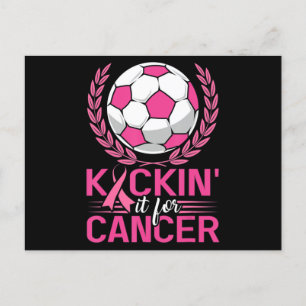 Carte Postale Kickin It for Cancer Soccer Pink Ribbon Breast Can