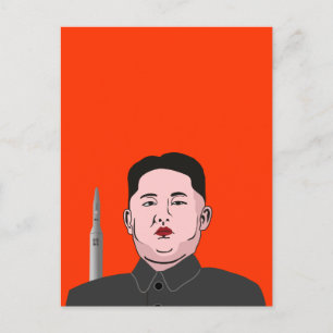 Carte Postale Kim Jong-un et missile nucléaire
