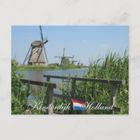 Kinderdijk Windmills Holland Postcard