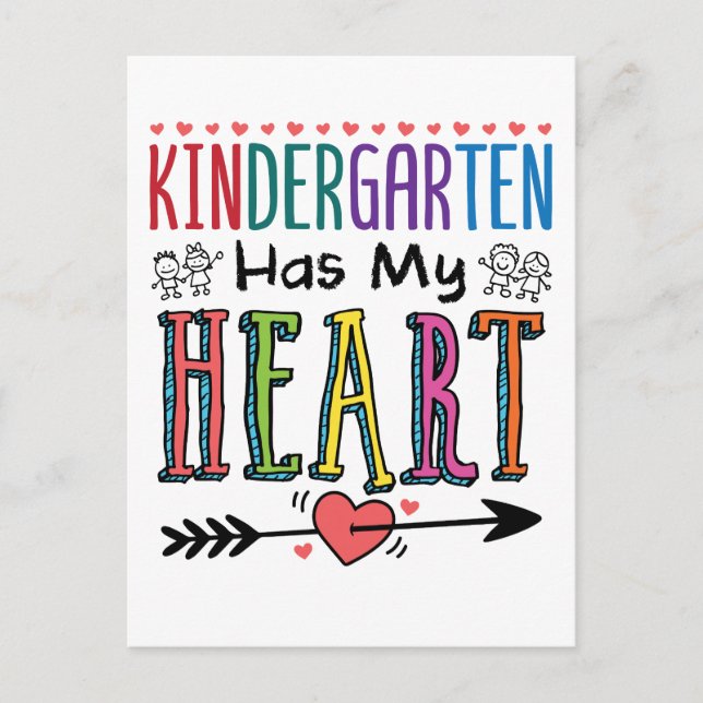 Carte Postale Kindergarten A Mon Coeur Enseignant Équipe (Devant)
