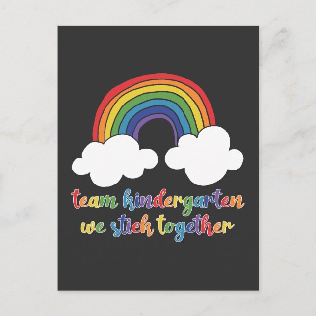 Carte Postale Kindergarten Team Rainbow Kids Enseignant Enfants (Devant)