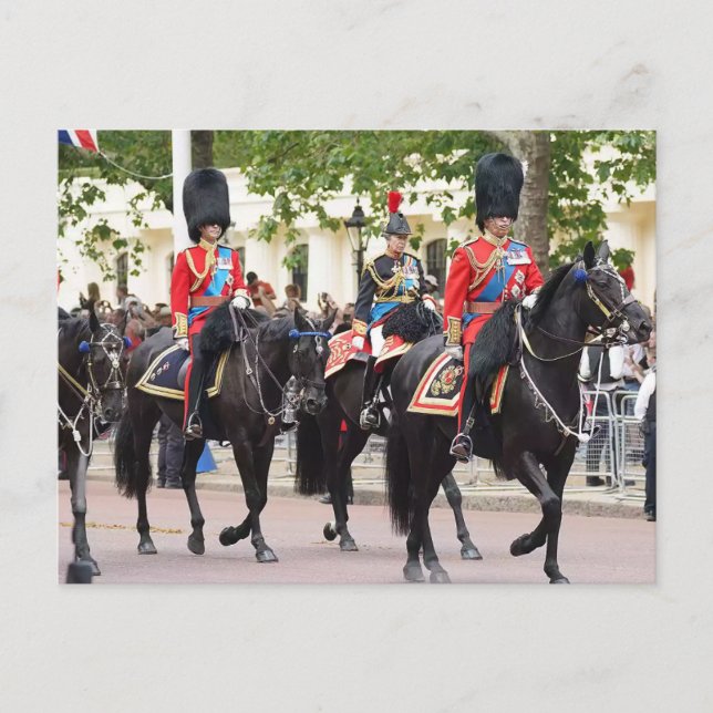 Carte Postale King Charles, Prince Edward, Princesse Anne (Devant)