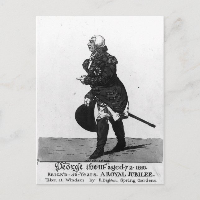 Carte Postale King George III, 72 ans, 1810 (Devant)