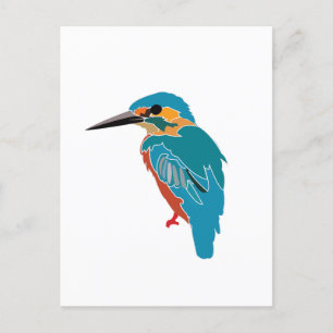 Carte Postale Kingfisher Bird Art