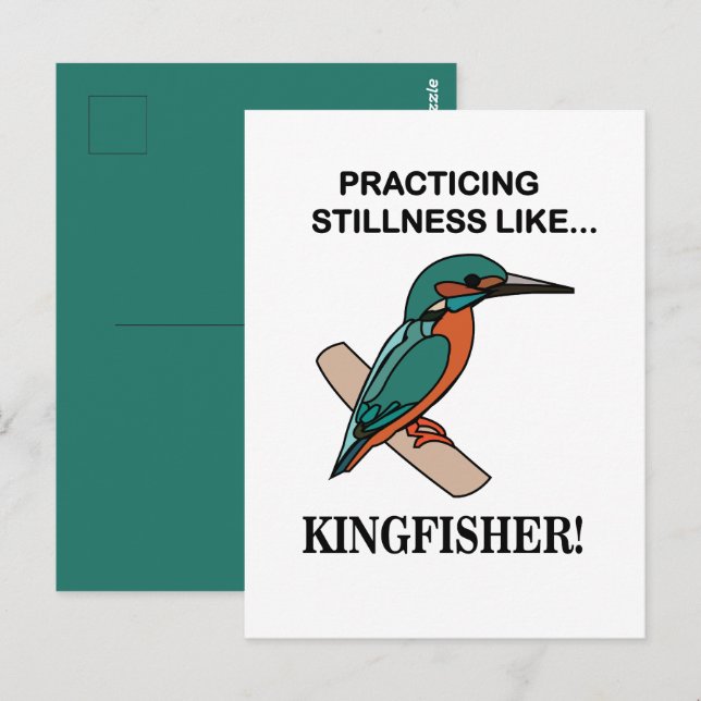 Carte Postale Kingfisher Pratiquant La Sticité Comme Kingfisher (Devant / Derrière)