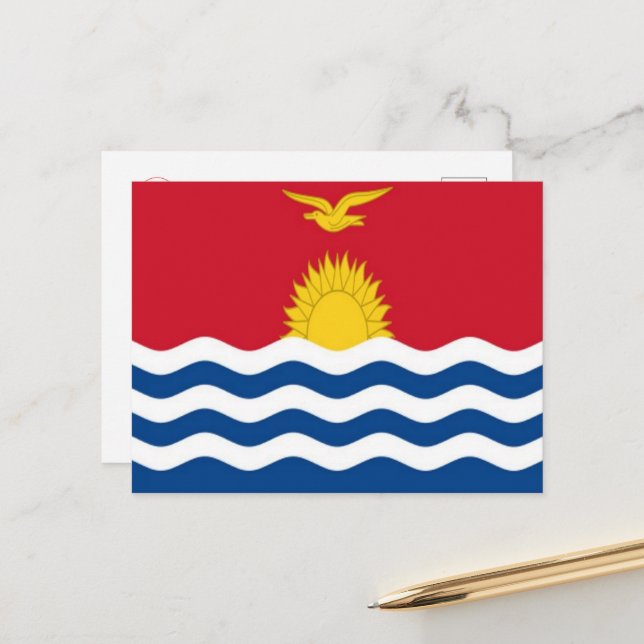 Carte Postale Kiribati - Drapeau - (Devant/Arrière en situation)