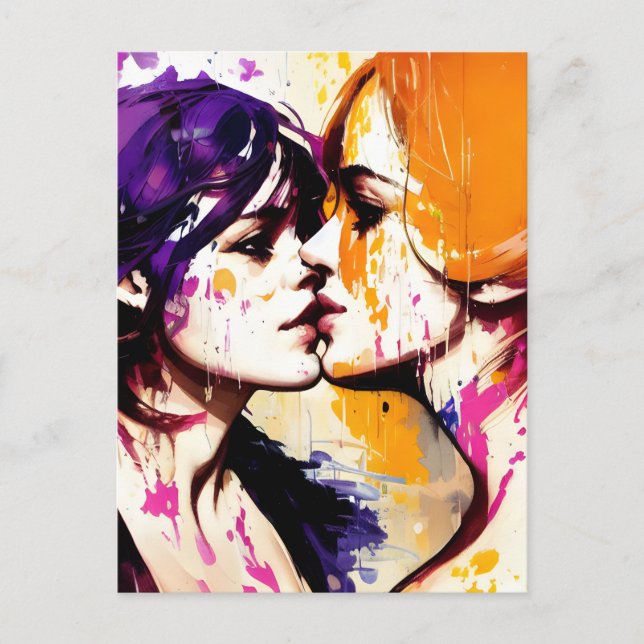 Carte postale Kiss colorée (Devant)