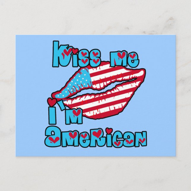 Carte Postale Kiss Me I'm American Products (Devant)