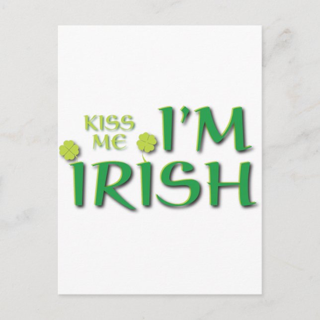 Carte Postale Kiss Me Im Irish (Devant)