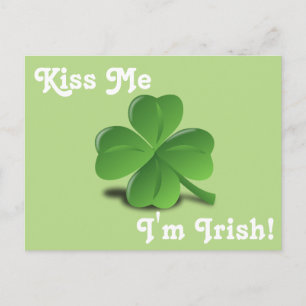 Carte Postale "Kiss Me, I'm Irish" Saint Patrick, Shamrock