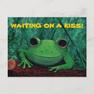 Carte Postale KISS MOI ! (Conception de grenouilles) ~