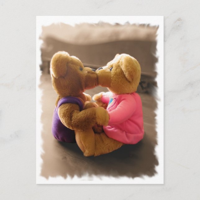 Carte postale Kissing Teddies (Devant)