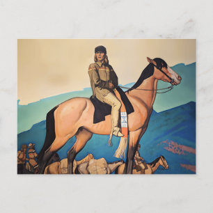 Carte Postale Kit Carson avec des hommes de la montagne par Mayn