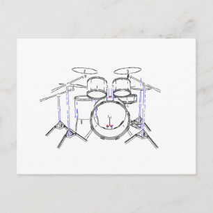 Carte Postale Kit de tambour 5 pièces : Dessin du marqueur :