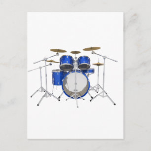 Carte Postale Kit de tambour bleu :
