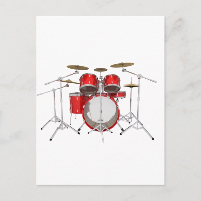Carte Postale Kit de tambour rouge : (Devant)