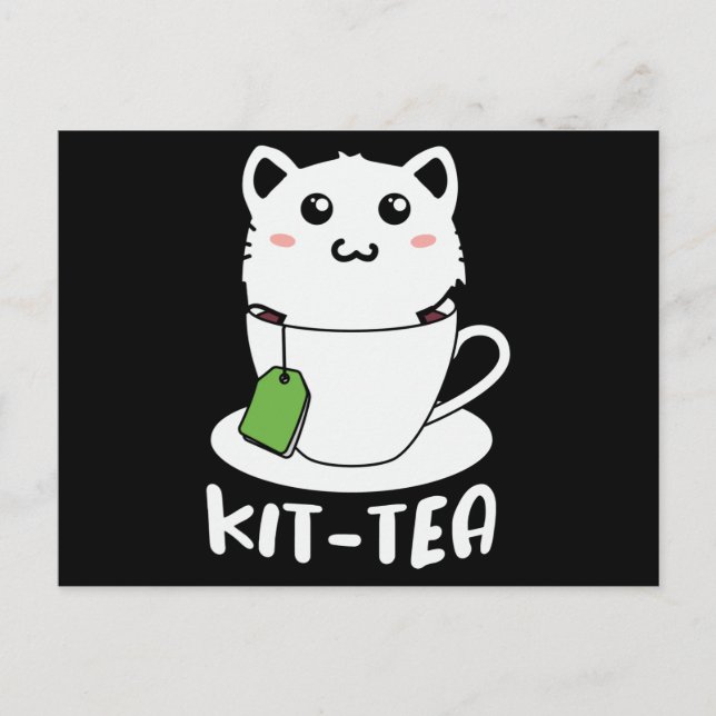 Carte Postale Kit Tea Funny Amoureux de les chats (Devant)