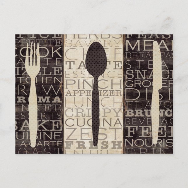 Carte Postale Kitchen Words Trio (Devant)