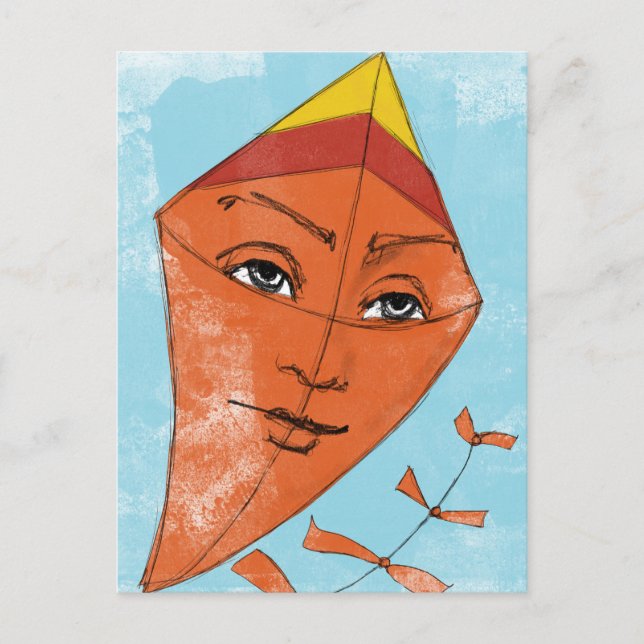 Carte Postale Kite - Voler Un Kite Drôle Bizarre (Devant)