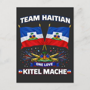 Carte Postale Kitel Mache Haiti One Love Flag