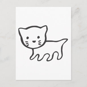 Carte Postale Kitten en noir et blanc