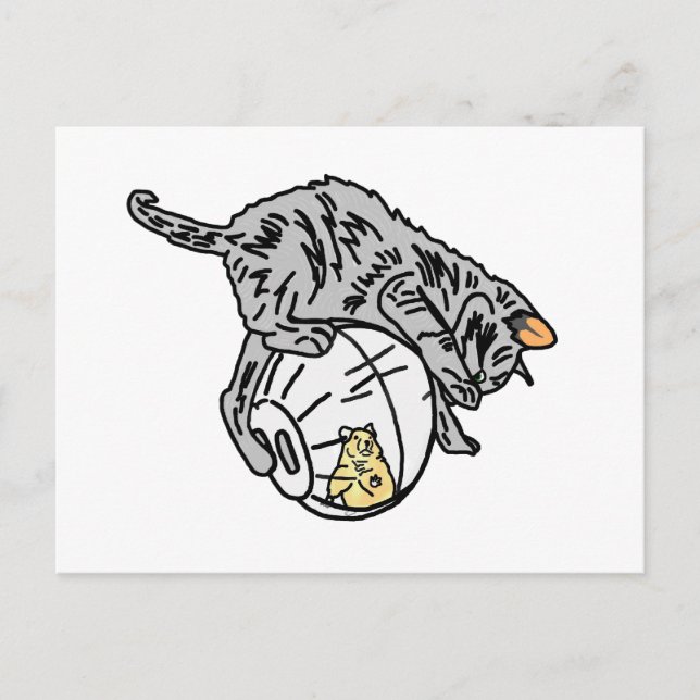 Carte Postale Kitten Et Hamster (Devant)