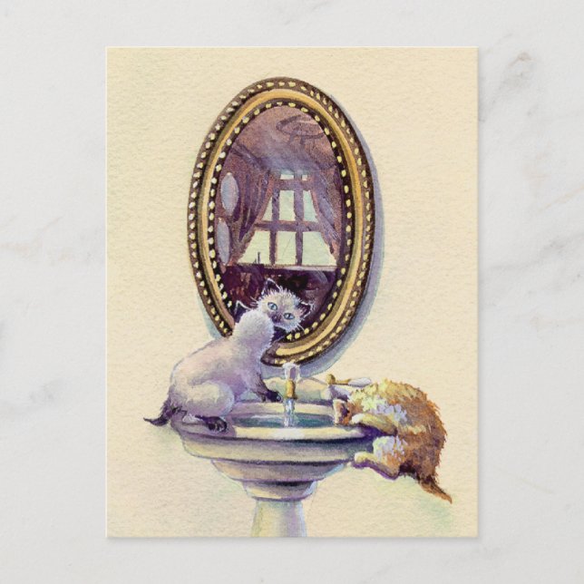 Carte Postale KITTEN MIRROP par SHARON SHARPE (Devant)