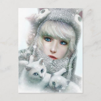 Carte Postale Kitten Winter