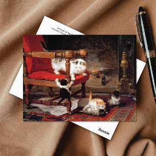 Carte Postale Kittens par la cheminée Henriëtte Ronner-Knip