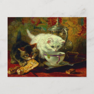 Carte Postale Kittens Tea Party